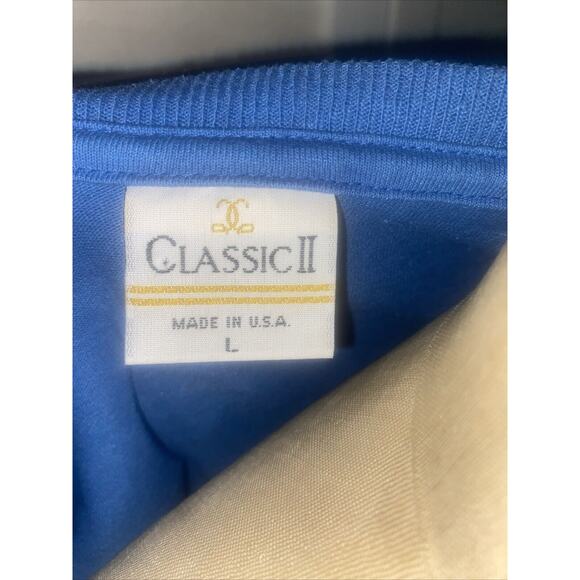 Vtg 80s Classic II Drop Waist Dress Short Sleeve Floral Cotton Union Made USA L - Picture 11 of 11